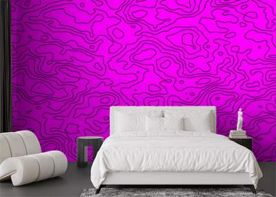 Topographic map backdrop. Contour line abstract background. Wall mural