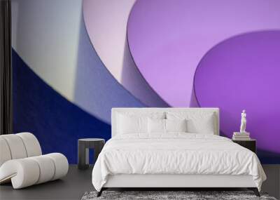 When I roll paper into many circles, I create a background with a sheet of paper and lights made up of different colors. Wall mural