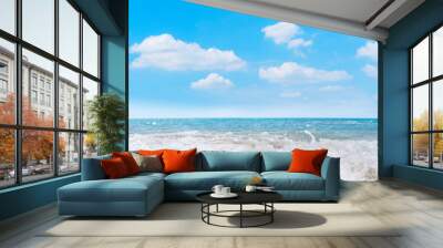 Beautiful beach views, clear sky and clean sea water. Wall mural