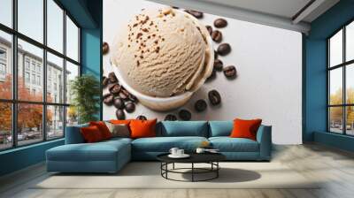 Coffee Ice Cream in Cup with Coffee Beans Wall mural