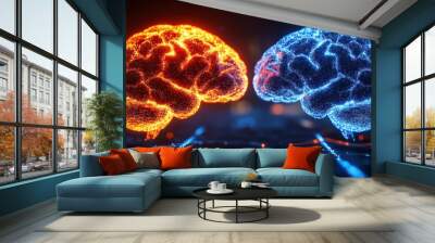 Colorful Visual Representation of Human Brain Activity Wall mural