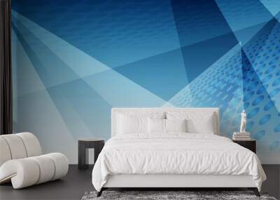 Abstract blue triangle creative light and shade background illustration. Wall mural