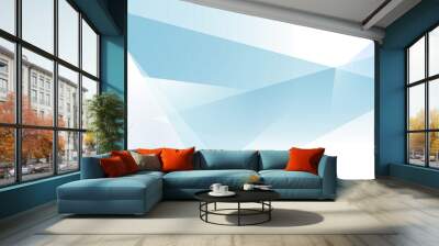 Abstract soft blue light and shade triangle shape creative background illustration. Wall mural