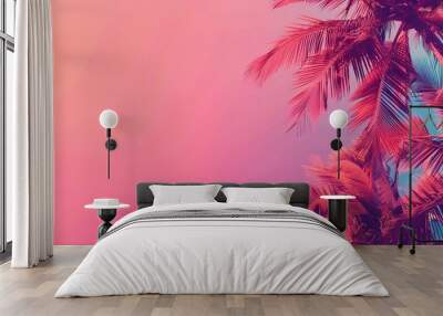 A beach scene with a beautiful sunset in the background Wall mural