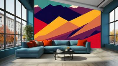 painting mountain Generative AI	 
 Wall mural