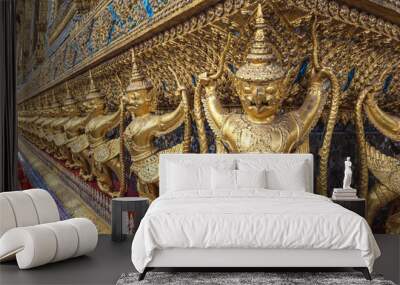 golden garuda statue at Wat Phra Kaew, Bangkok, Thailand Wall mural