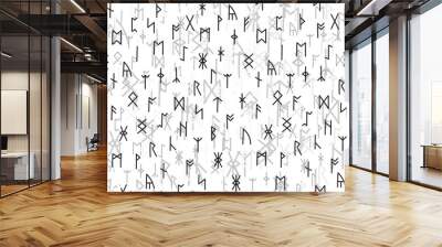 Illustration line of the Rune character pattern on white background. Wall mural