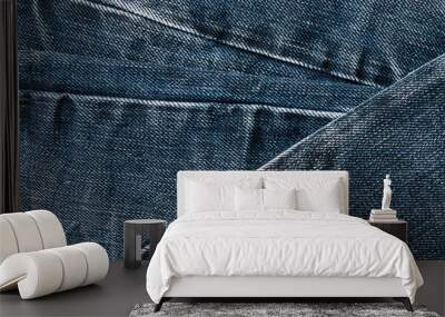 Old jeans background Wall mural