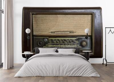 old radio isolated on white background Wall mural