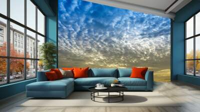 Two tone color of cloudscape after sunset. Wall mural