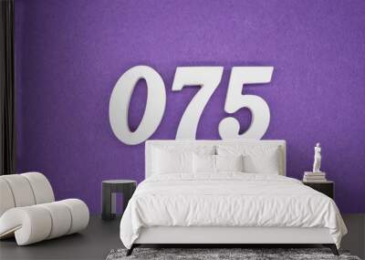 The numbers are made of white paint wood, placed on the background as a purple paper. Wall mural