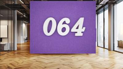 The numbers are made of white paint wood, placed on the background as a purple paper. Wall mural