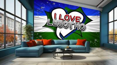 I Love Lesotho - Comic book style text. Wall mural