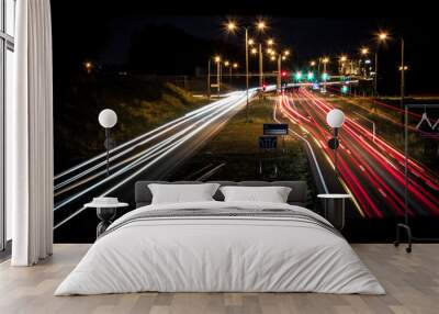 Night traffic Wall mural