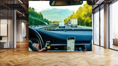 Roadtrip in Slovenia on the highway Wall mural