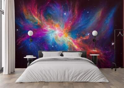 Cosmic space stardust endless nebula background illustration Wall mural