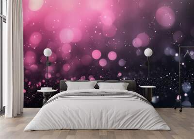 shimmering pink texture with scattered black accents, Abstract luxury background, bokeh effects and sparkles. blackpink  Wall mural