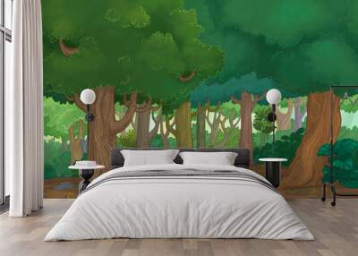 Illustration forest Wall mural