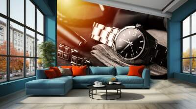 luxury men wristwatch Wall mural