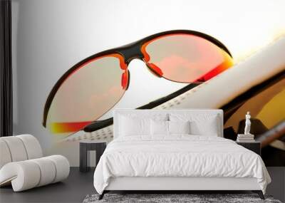 red sunglasses Wall mural