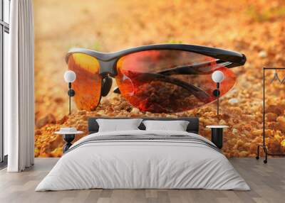 red sunglasses Wall mural