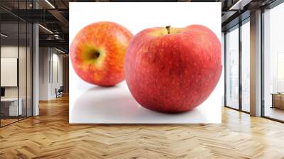 two apples on white background Wall mural