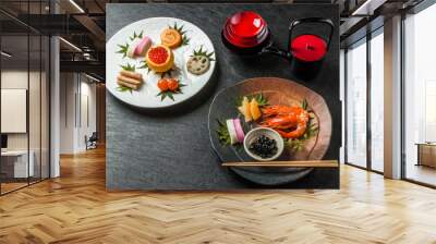 典型的なおせち料理 General Japanese New Year dishes(osechi) Wall mural