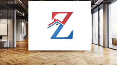 initial Z logo with real estate icon simple Wall mural