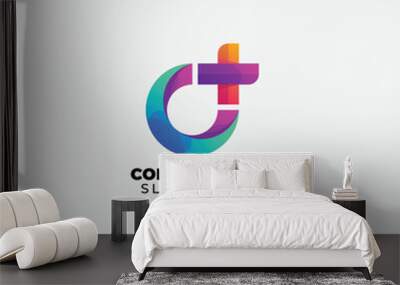 letter c with medical design gradient color logo icon Wall mural