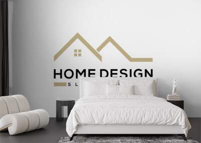 Modern home design logo design vector illustration Wall mural