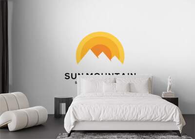 sun mountain logo Design icon Vector Wall mural