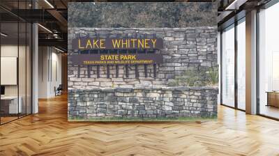 Lake Whitney State Park sign in Texas Wall mural