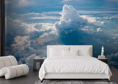 Cumulonimbus cloud bird eye view in the morning over the Andaman Wall mural