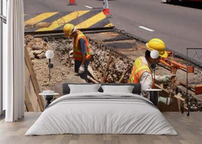 street workers Wall mural