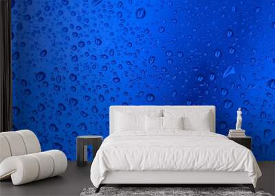 Blue cyan water droplet background texture Wall mural