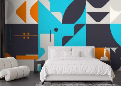 Abstract Vector Pattern Graphics With Simple Geometric Shapes Wall mural