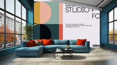 Bauhaus Poster Design Template With Abstract Geometric Shapes Wall mural