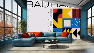 Bauhaus Poster Design Template With Abstract Geometric Shapes Wall mural