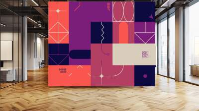 Brutalism Design Abstract Vector Pattern Wall mural