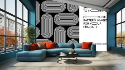 Brutalist Poster Design Template With Abstract Geometric Shapes Wall mural