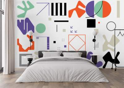 Generative Design Artwork of Abstract Vector Generated Shapes Composition Wall mural