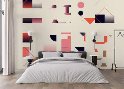 Meta Postmodern Vector Pattern Design With Pure Aesthetics of Computer Generated Arts Wall mural