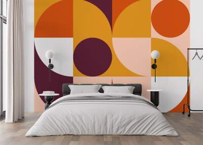 Mid-Century Abstract Vector Pattern Design Wall mural