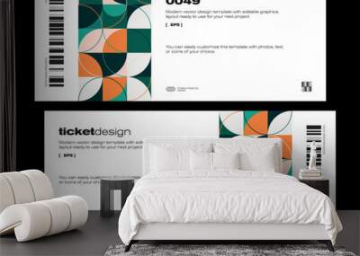 Mid-Century Design Aesthetics Vector Poster Template Wall mural