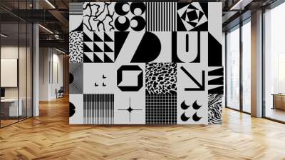 monochrome abstract vector pattern design Wall mural