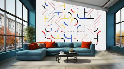 Neomodern Poster Design Layout With Abstract Vector Geometric Shapes And Forms Wall mural