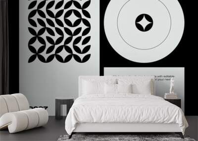 Neomodern Poster Design Layout With Abstract Vector Geometric Shapes Wall mural