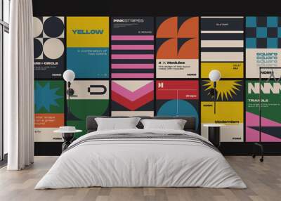 New Modernism Vector Poster Template Design Wall mural