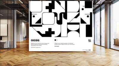 Swiss Poster Design Template With Abstract Geometric Shapes Wall mural