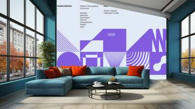 Swiss Poster Design Template With Abstract Geometric Shapes Wall mural